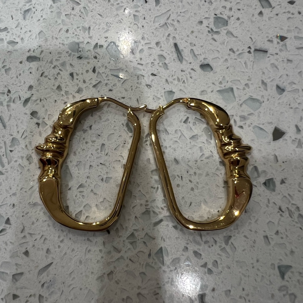 Celine Gold Hoop Earrings - Picture 3 of 4